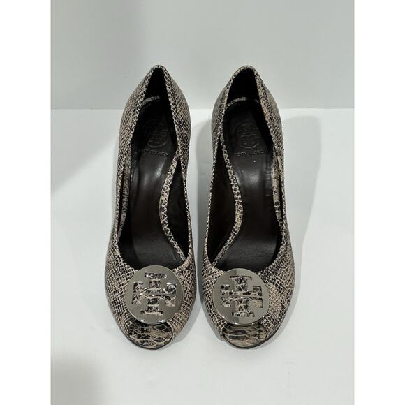 tory burch wedge size 10 Snake Leather - Picture 1 of 9